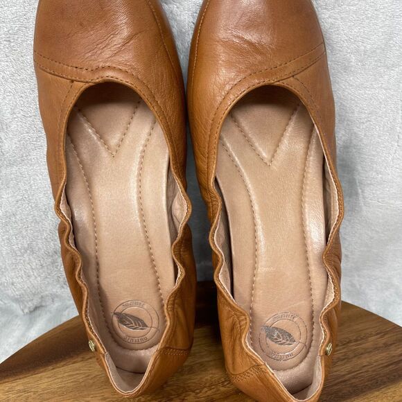 Nurture by Lamaze Shoes Womens 9.5 M Cognac Tan Leather Low Wedge Heel Scrunch - Picture 13 of 16